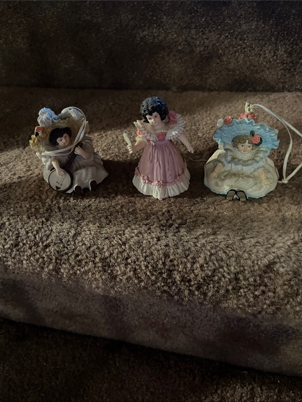 Porcelain Victorian Girl Figurines Set - Pink, Blue, Creamsicle Maude 3